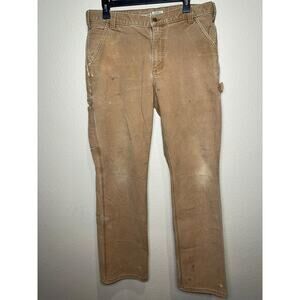 👖 Carhartt Men's Rugged Flex Relaxed Fit Cotton Duck Work Pants Tan 36x32